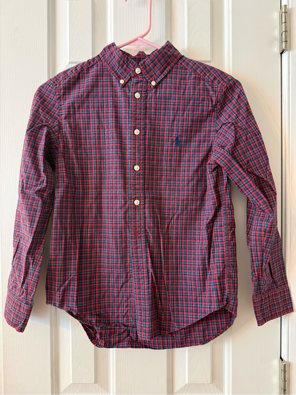 Ralph Lauren Red & Navy Plaid Button-Down Shirt
